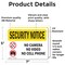 Signmission No Camera No Video No Cell Phone OSHA Security Notice Sign, Vinyl Decal, 7in W x 5in L, 2PK OS-2PACK-SN-D-57-L-11580 - alternate 2